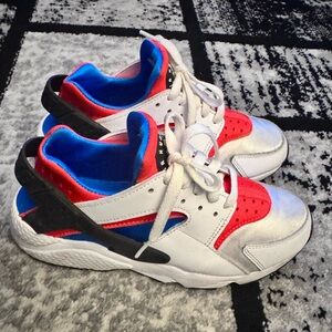 Nike Huaraches Red, Blue, and White Kids Sneakers